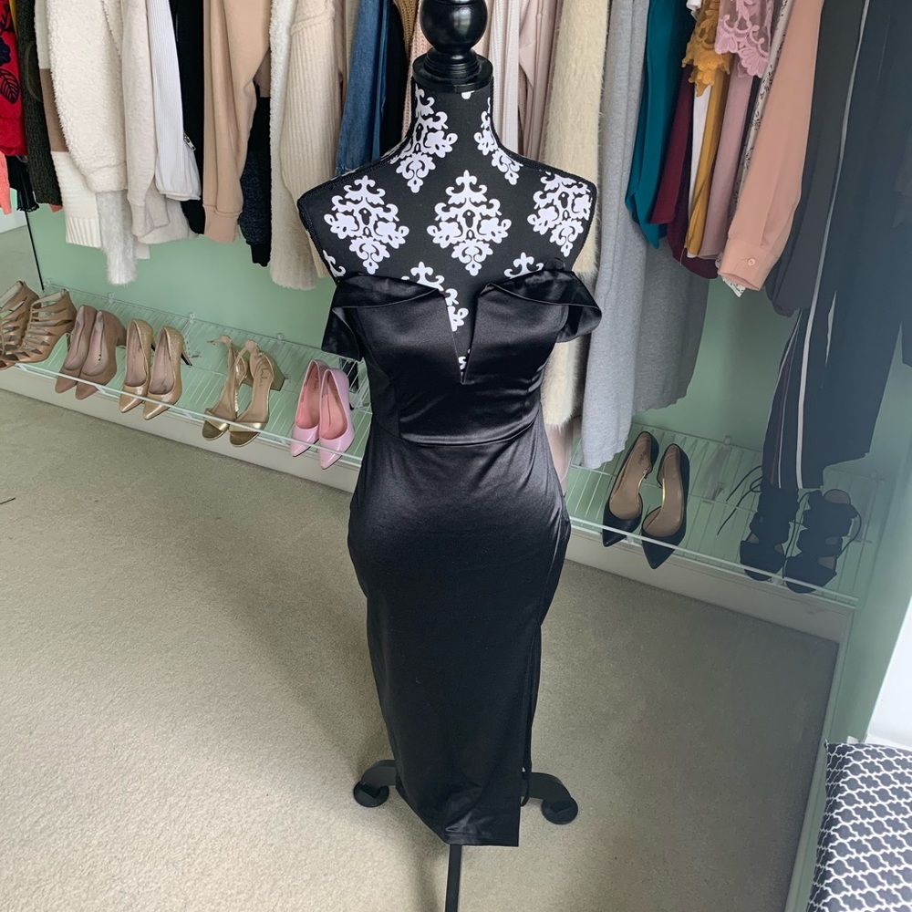 Off the shoulder satin dress